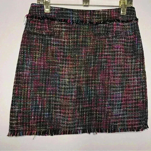 H&M Rainbow Tweed Mini Skirt Size 12 NWT - Picture 1 of 6